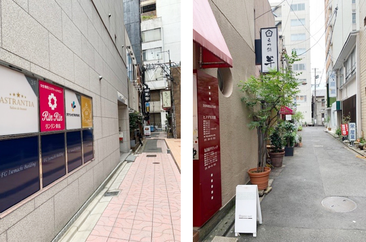旧日活小路:突き当りに日活映画館がありました。 日の出写真館より「小便小路」