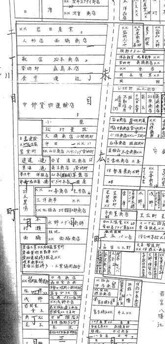 末広町地図(昭和35年頃の住宅図)現在の栄2-15ブロック