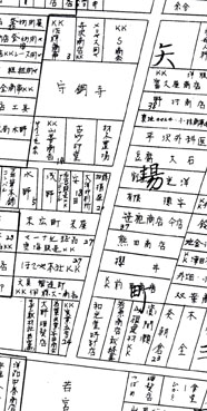 昭和34年頃・住宅地図：矢場町一丁目若宮八幡社北通り（住吉通南）